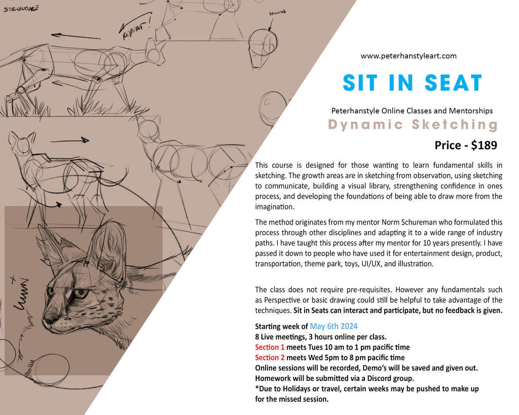 *SIT IN SEAT* Dynamic Sketching with Peterhanstyle (SECTION 2) Wed