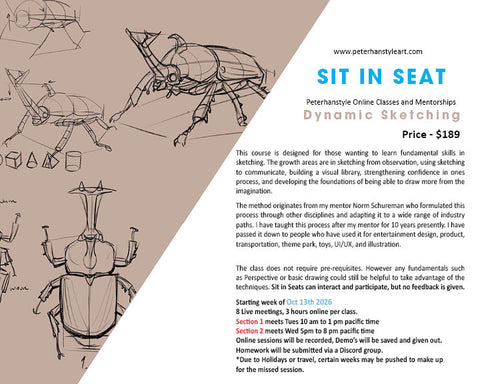 *SIT IN SEAT* Dynamic Sketching with Peterhanstyle (SECTION 2) Wed