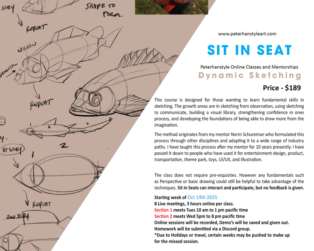 *SIT IN SEAT* Dynamic Sketching with Peterhanstyle (SECTION 1) Tues