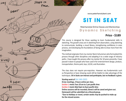 *SIT IN SEAT* Dynamic Sketching with Peterhanstyle (SECTION 1) Tues