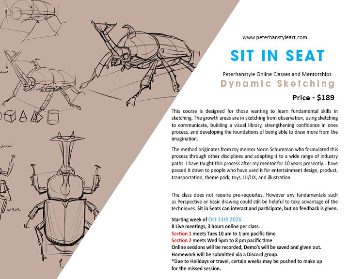 *SIT IN SEAT* Dynamic Sketching with Peterhanstyle (SECTION 1) Tues