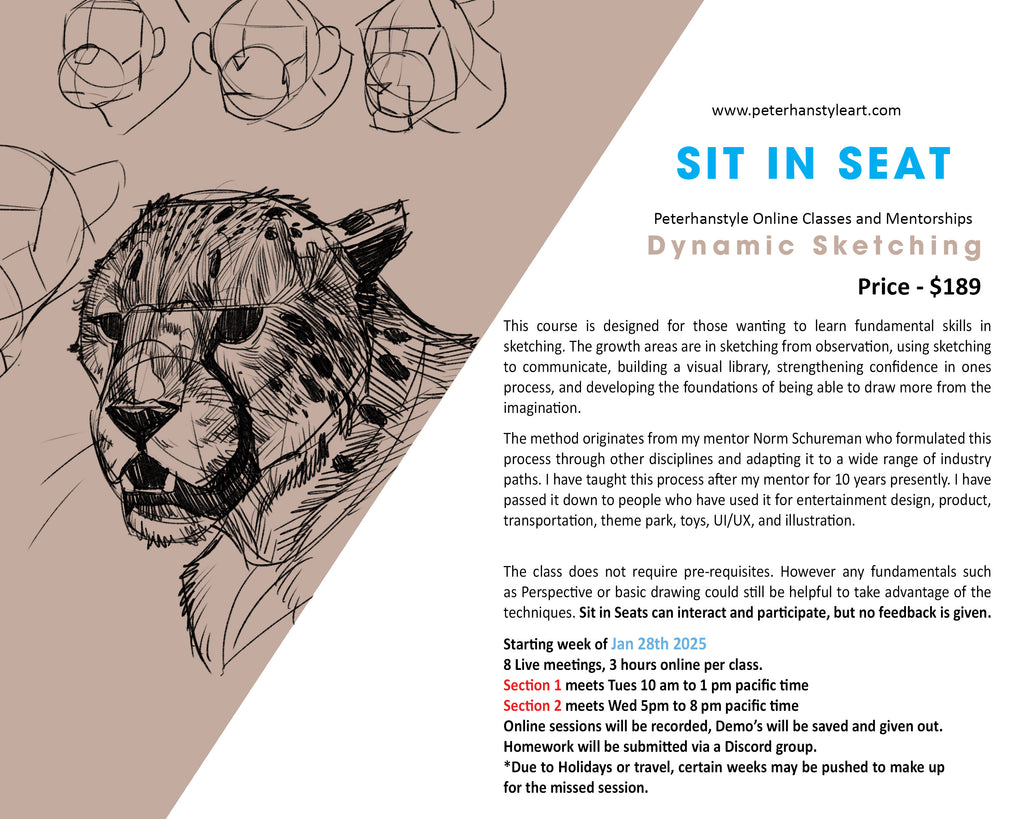 *SIT IN SEAT* Dynamic Sketching with Peterhanstyle (SECTION 1) Tues