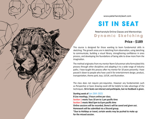 *SIT IN SEAT* Dynamic Sketching with Peterhanstyle (SECTION 1) Tues