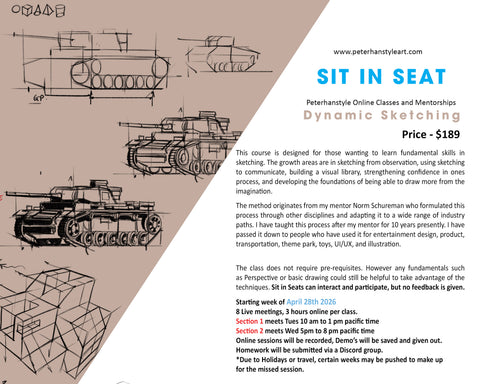 *SIT IN SEAT* Dynamic Sketching with Peterhanstyle (SECTION 1) Tues