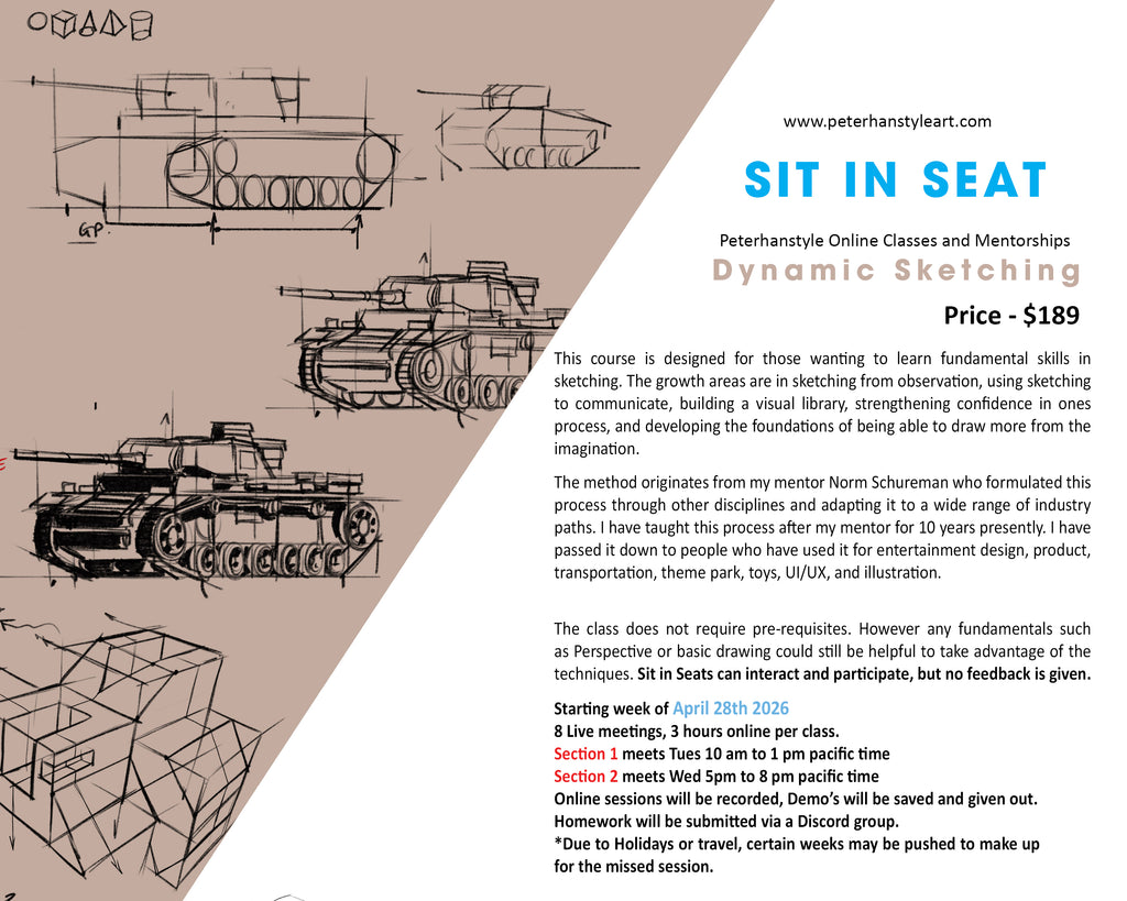 *SIT IN SEAT* Dynamic Sketching with Peterhanstyle (SECTION 2) Wed