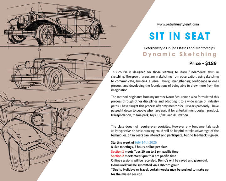 *SIT IN SEAT* Dynamic Sketching with Peterhanstyle (SECTION 2) Wed