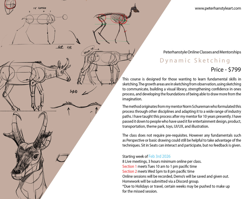 Dynamic Sketching with Peterhanstyle (SECTION 1) Tues