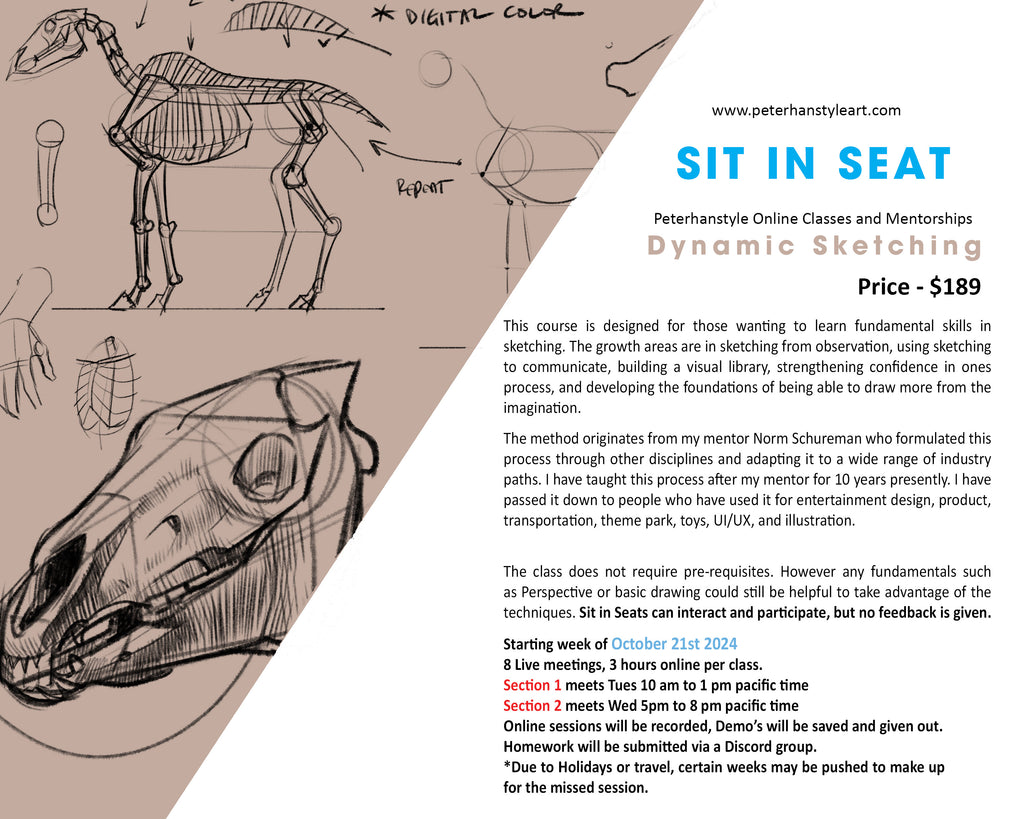 *SIT IN SEAT* Dynamic Sketching with Peterhanstyle (SECTION 1) Tues