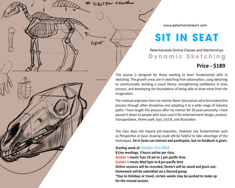 *SIT IN SEAT* Dynamic Sketching with Peterhanstyle (SECTION 1) Tues