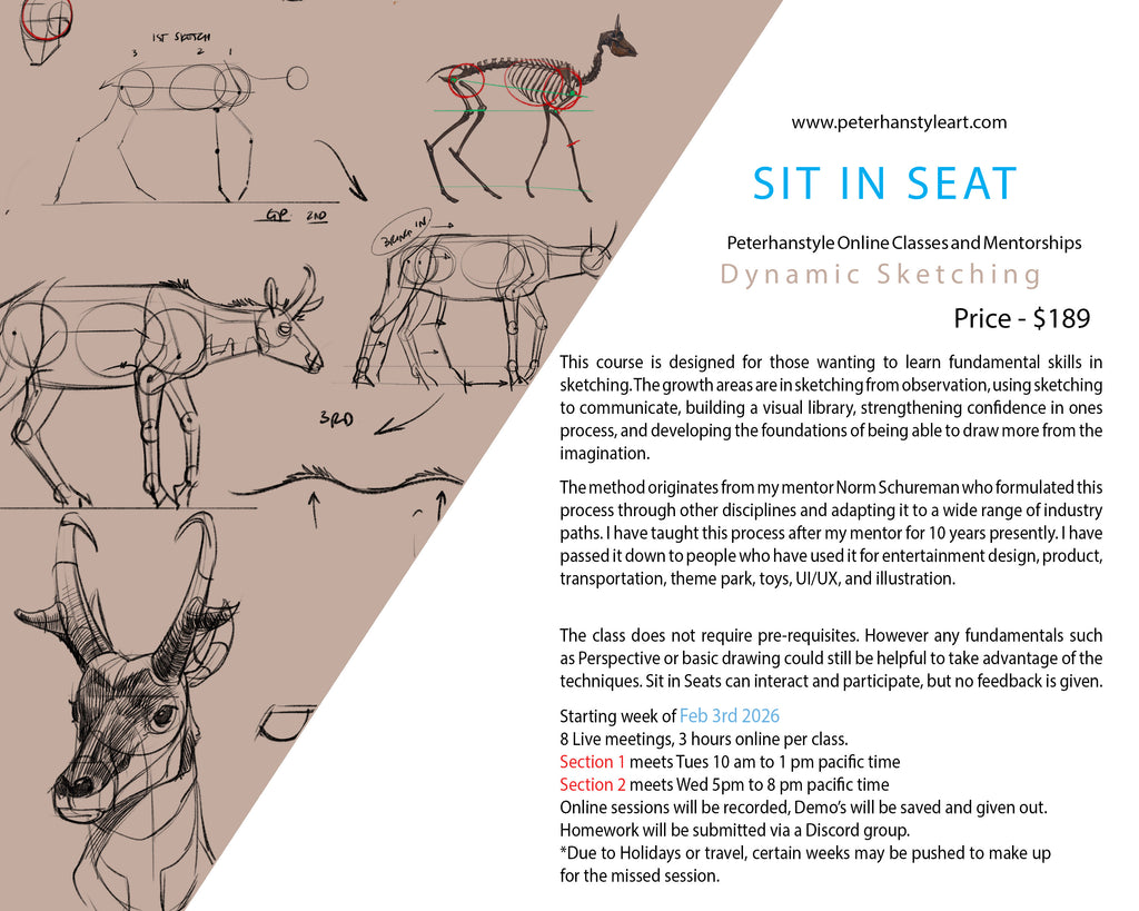 *SIT IN SEAT* Dynamic Sketching with Peterhanstyle (SECTION 1) Tues