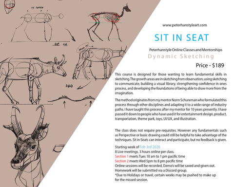 *SIT IN SEAT* Dynamic Sketching with Peterhanstyle (SECTION 1) Tues